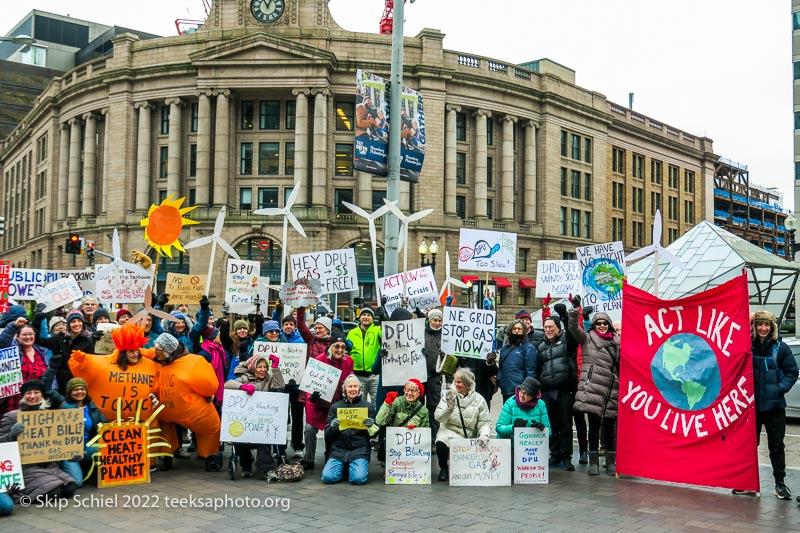 Climate Activists March against the DPU at South Station